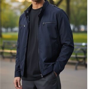 SOLD Men’s Emanuel Ungaro black lined windbreaker jacket Sz Sm